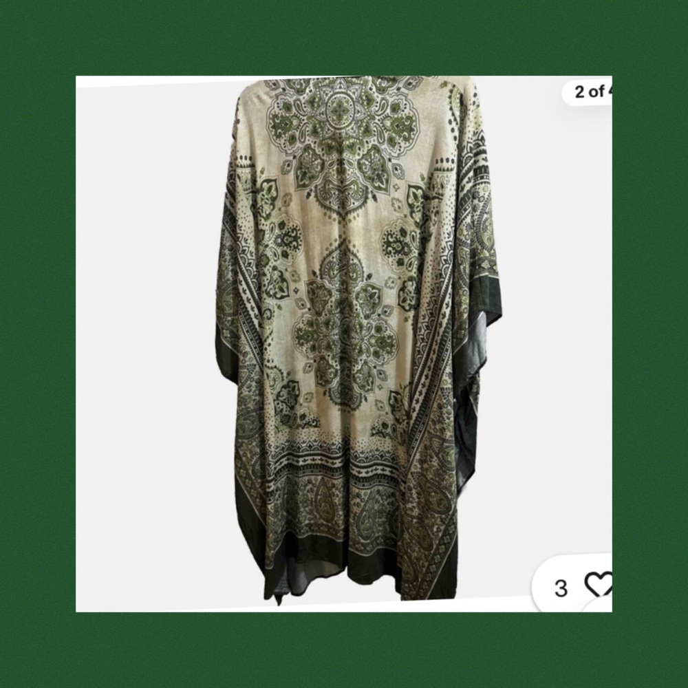 Time and Tru Green and Cream Paisley Cover.28